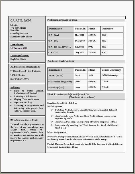 Among the different formats and content layouts, fresher resume formats are different. ACCA Affiliate Resume Sample Format For Fresher Students ...