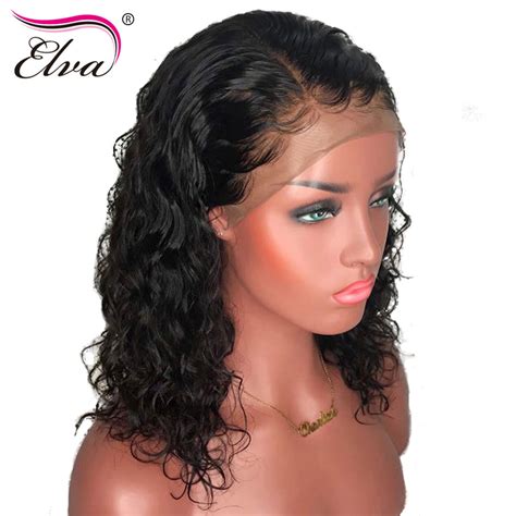 Curly Lace Front Human Hair Wigs Elva Hair Peruvian Remy Hair 360