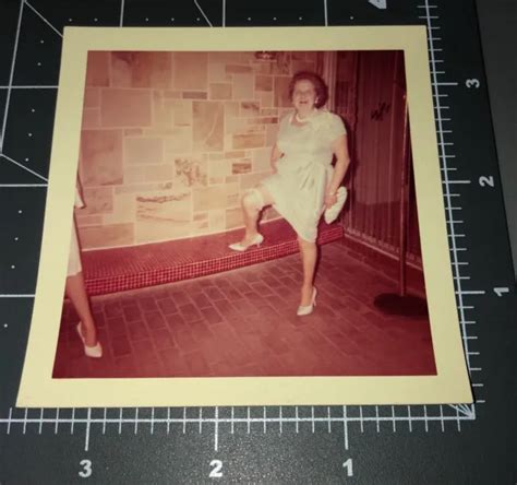 Sexy Granny Lifts Skirt Shows Leg Mature Woman Vintage Color Snapshot Photo 14 95 Picclick