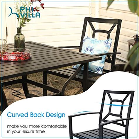 This seven piece dining set is a great deal for anyone needing a new set. PHI VILLA 7 Piece Metal Outdoor Patio Dining Bistro Sets ...