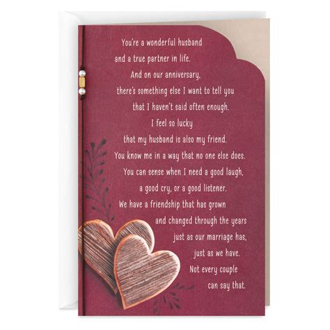 Say your happy anniversary! with a card you can personalize, even if you're not a crafty creative type. You're a True Partner in Life Anniversary Card for Husband - Greeting Cards - Hallmark