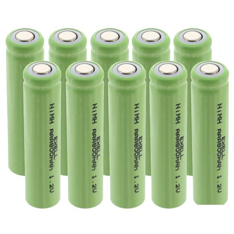 10x 12v 800mah Nimh Aaa Size Rechargeable Flat Top Batteries For