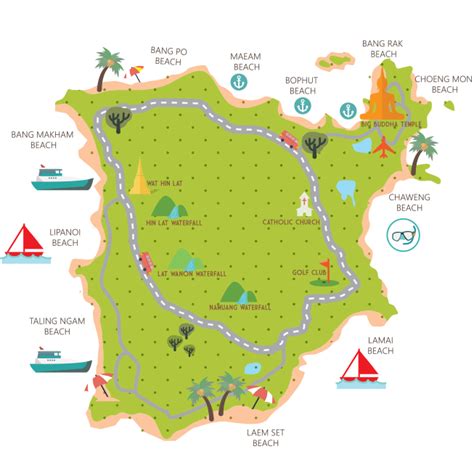 Koh Samui Map And Beach Locations Laptop Warriors