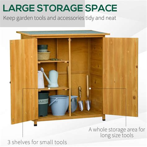 Buy Outsunny Garden Shed Wooden Garden Storage Shed Fir Tool Cabinet