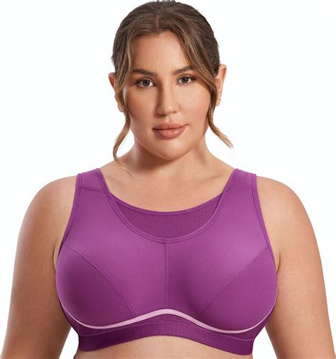 SYROKAN Women S Plus Size High Impact No Bounce Full Coverage Wire Free