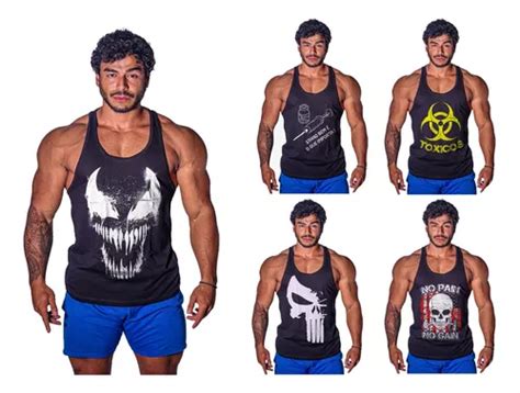 Kit 5 Regatas Cavada Masculina Academia Musculação Fitness Frete Grátis