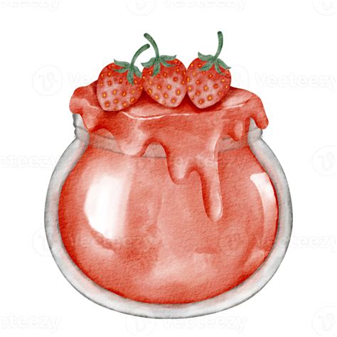 Watercolor Strawberry Jam 16548477 Png