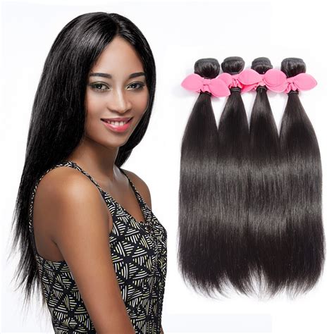 This wig is made out of our virgin brazilian straight hair which is soft and thick from weft to tip. Straight Brazilian Remy Hair 4 Bundles