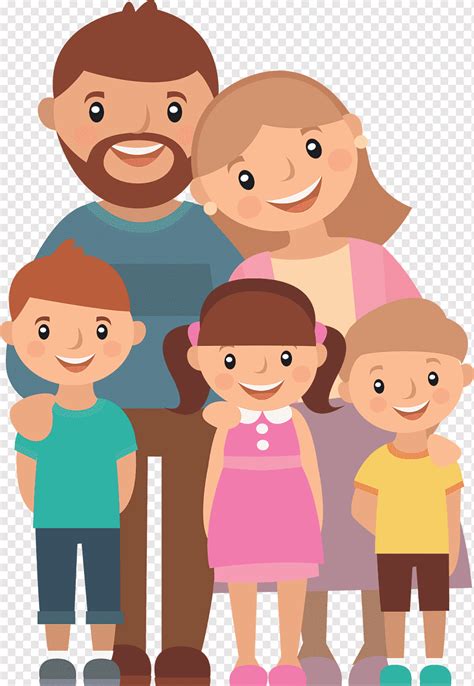 Familia Feliz Animada Dibujos Animados De Familia Feliz Vector Premium