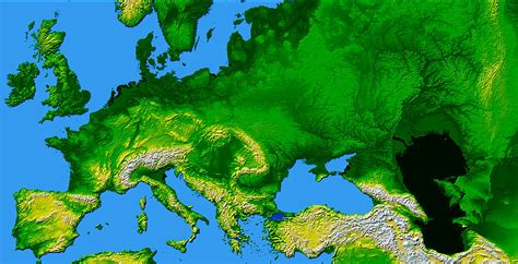30 Elevation Map Of Europe Maps Database Source