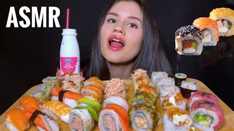 Asmr Sushi Sashimi Platter Mukbang No Talking Eating Youtube
