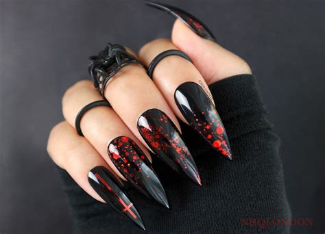 dark red stiletto nails