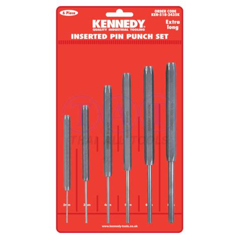 Kennedyexlength Inserted Pin Punches 6 Pce Set