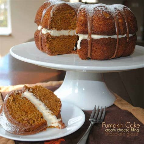 I love this easy pumpkin bundt cake recipe for those times when i need a after your cake has been removed from the oven and allowed to cool a bit, you can whip up your cream cheese frosting, add it to your cake, and you. Pumpkin Cake with Chocolate Ganache - Shugary Sweets
