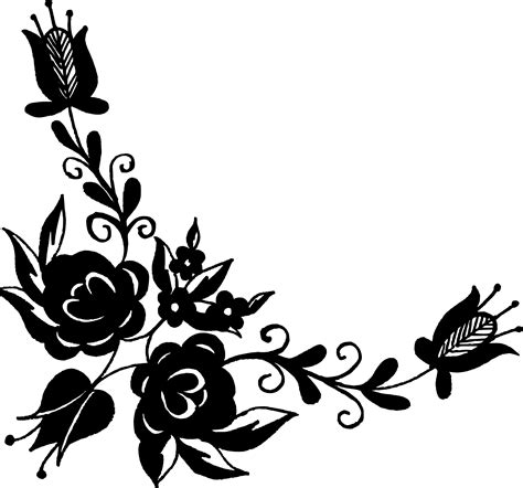 Black Flower Vector Art Png Png Mart