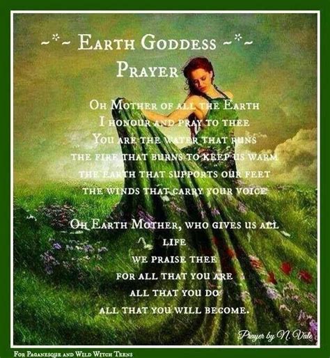 Earth Goddess Prayer Wicca Witchcraft Wiccan Witch Magick Spells