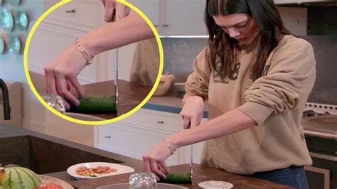 kendall jenner doesn t know how to cut a cucumber youtube