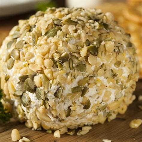 Homemade Cheeseball With Nuts And Crackers