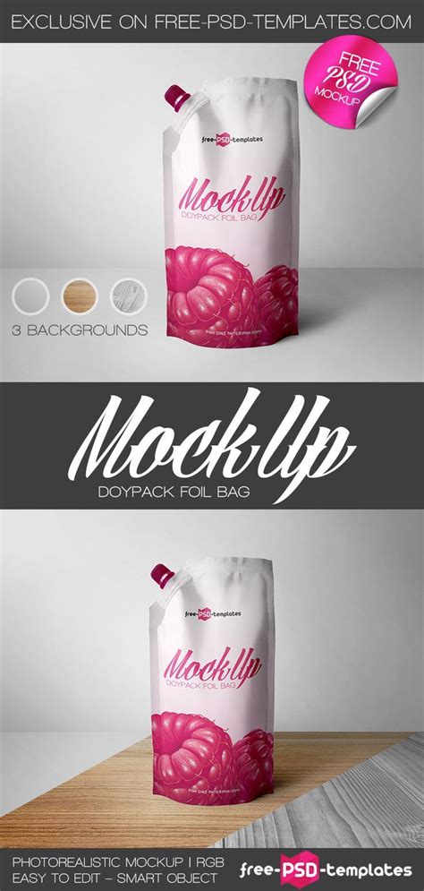 Free Doypack Foil Bag Mock Up In Psd Free Psd Templates Psd