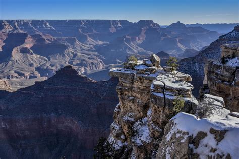 Grand Canyon Vista With Snow Free Stock Photo Public Domain Pictures