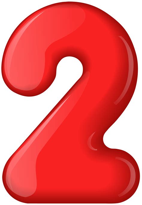 Red Number Two Transparent Clip Art 2 Numbers  Clipartix