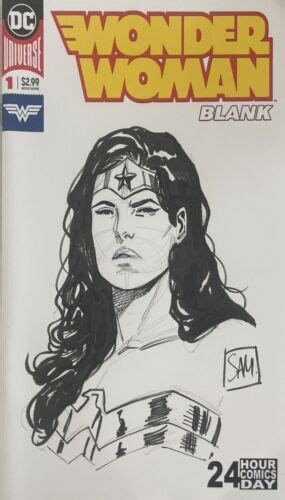 Wonder Woman 1 Blank W Wonder Woman Sketch Sig And Sketch By Daniel