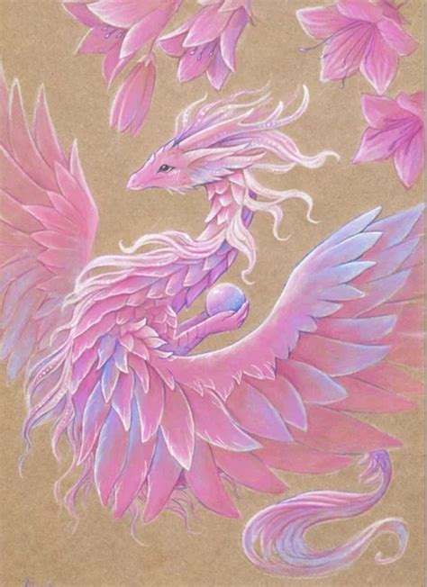 Magical Pink Dragon Print On Canvas Dragon Artwork Dragon Artwork