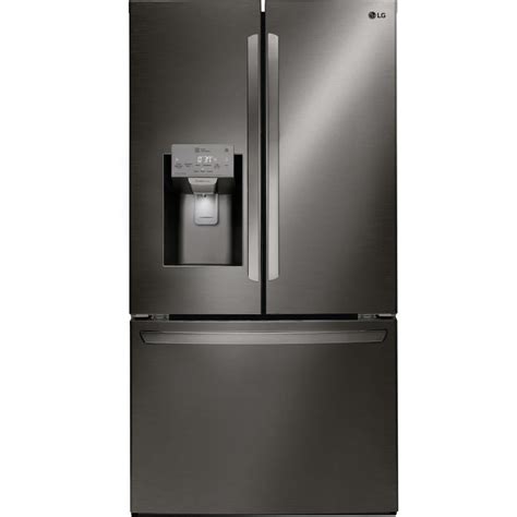 lg 22 1 cu ft counter depth french door refrigerator with dual ice maker black stainless steel