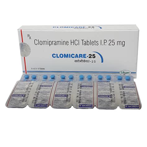 Clomicare 25 Clomipramine Hcl Tablets Ip 25mg Lifecare Neuro