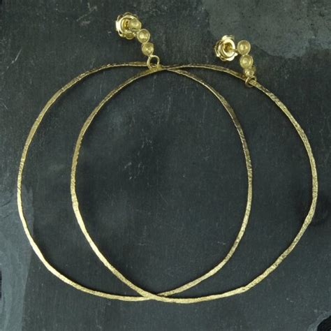 Gold Vermeil Large Hoop Earrings By Jennie Gill Pyramid Gallery