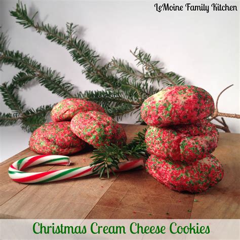 Topped with the best cream cheese frosting. Christmas Cream Cheese Cookies - LeMoine Family Kitchen