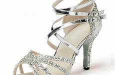 heels lalamira latin leatherette sparkling sandals glitter dance shoes women loading