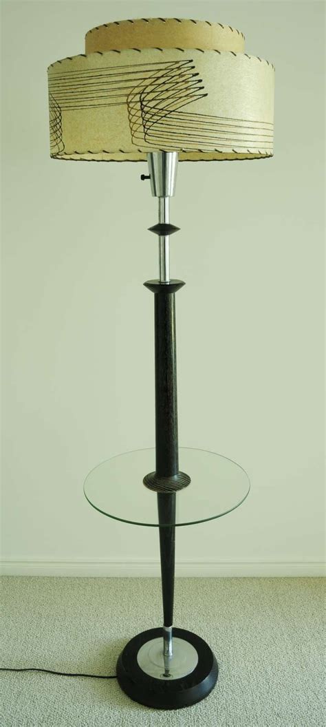 Melody and i love lamps. American Mid-Century Modern Majestic Floor Lamp with Integral Glass Table For Sale at 1stdibs