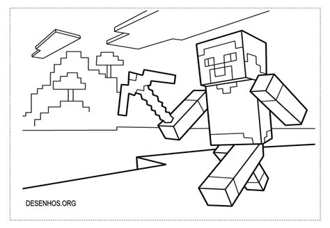 Minecraft Steve Colorir E Imprimir 5