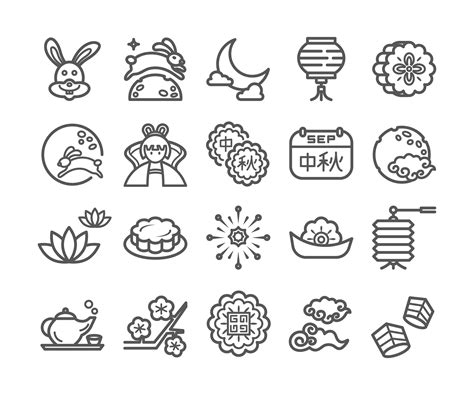 Mid-Autumn Festival Icons | Chinese moon festival, Moon festival, Chinese festival