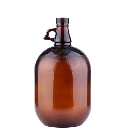 Black Phenolic Lids 64 Oz 2l 4l Half Gallon Clear Amber Beer Bottle Growler Glass High Quality