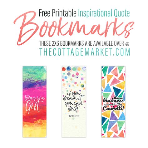 Free Printable Inspirational Quote Bookmarks The Cottage Market