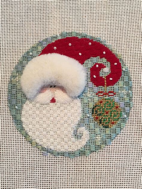 Santa Face Look At That Beard And Background Needlepoint Designs
