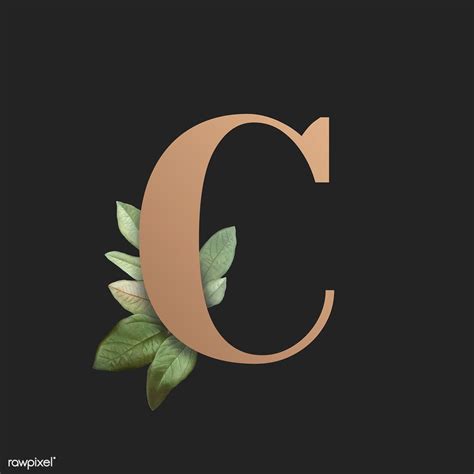 Botanical Capital Letter C Vector Premium Image By Aum