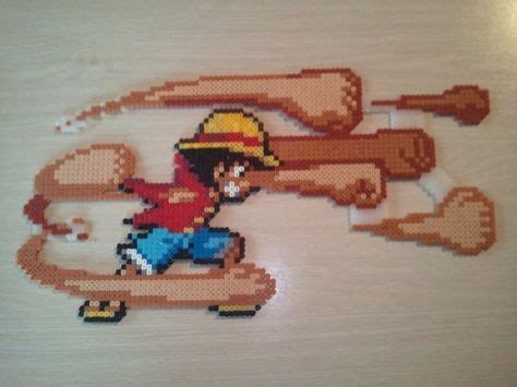 Awesome Luffy One Piece Made From Hama Beads Diy Perler Bead Crafts