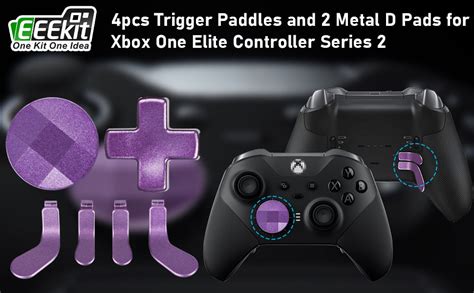 Eeekit 4pcs Trigger Paddles And 2 Metal D Pads For Elite Controller