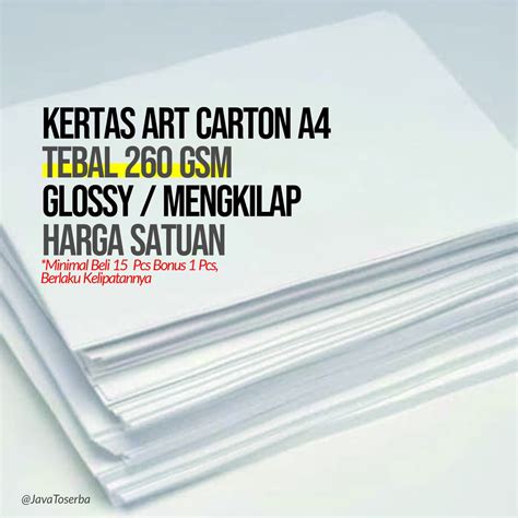 Jual Kertas Art Carton A4 260 Gsm Tebal Paper Shopee Indonesia