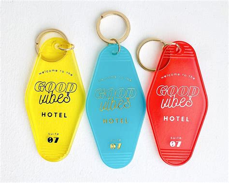 Motel Keychain Vintage Hotel Key Chain Retro Keyring Etsy Nederland