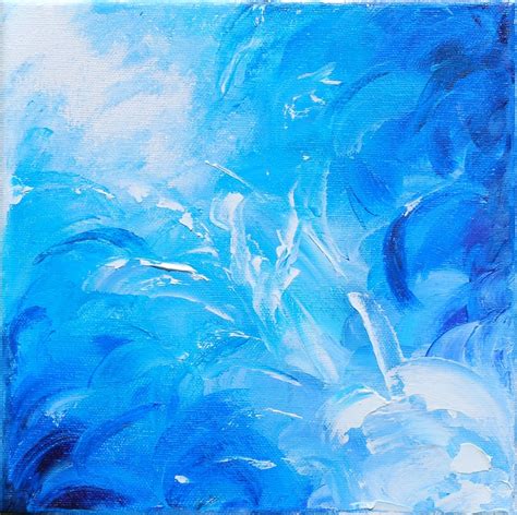 Calming Blue And White Oil Painting Original Abstract Etsy Canada