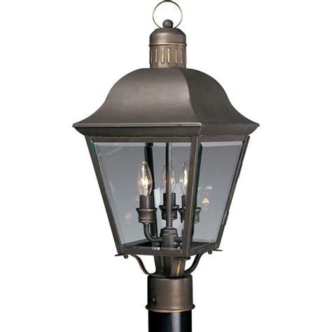 Progress Lighting Andover Collection 3 Light Antique Bronze Outdoor Post Lantern P5487 20 The