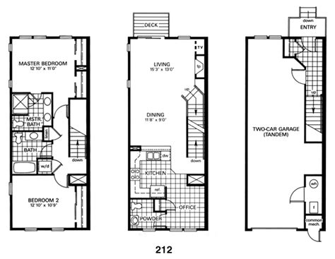This type of houses is also known as town house, patio town house. row house layout - Bing Images | House flooring, Narrow house plans, Cabin floor plans small