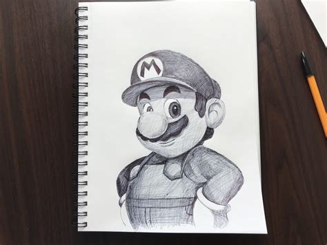 How To Draw Super Mario With A Pen Rdrawing
