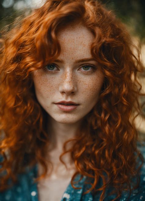 Lexica Incredibly Beautiful Ginger Haired Woman With Freckles Wavy Hair Raw Photo