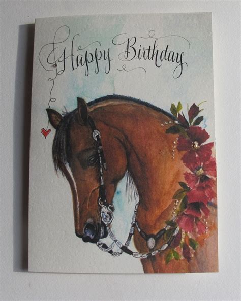 Perfect for friends & family to wish them a happy birthday on their special day. Beautiful horse Birthday Card. | Geburtstagskarte, Karten, Aquarell