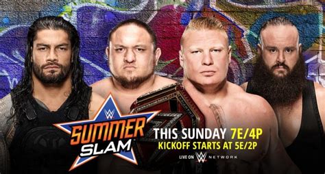wwe summerslam preview lesnar defends universal title vs reigns strowman and joe in fatal 4 way